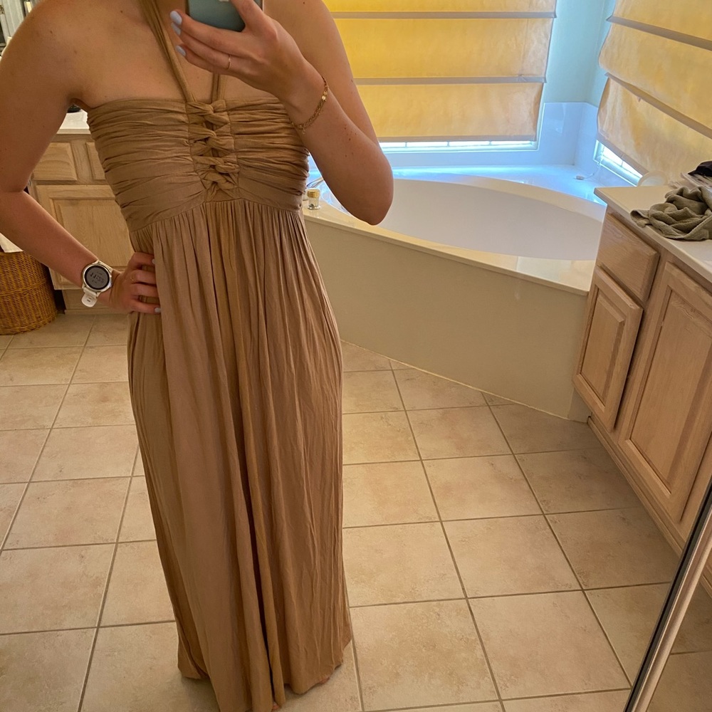 Tan Beach Maxi Dress